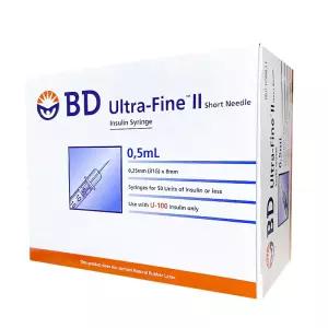 BD 울트라파인 인슐린 주사기 0.5cc 31G 8mm 100개입
