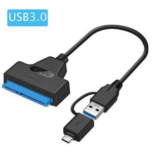 SATA-USB 3.0/2.0 케이블2.5인치 외장 HDD SSD 하드 드라이브용 SATA 3 22핀 어댑터 USB 3.0-Sata III 코드