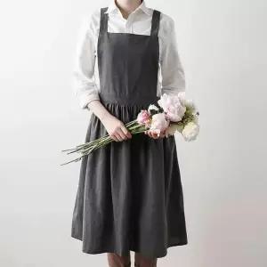 JU 워싱면 원피스 앞치마 꽂집 어린이집 카페 유치원