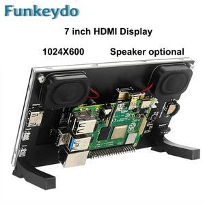 라즈베리 파이 5 7.0 인치 IPS 터치 스크린 LCD 디스플레이 모듈 RPI 3B + 4B ZERO 용 1024X600 HDMI 호환