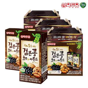 삼육두유 검은콩 호두와 아몬드 팩 두유 190ml 48팩 (16팩x3)