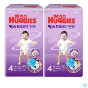 하기스 맥스드라이 4단계 남아 팬티 기저귀 52p 2팩