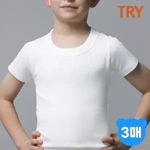 [TRY]트라이 남아 퓨어 순면 반팔런닝 3매세트