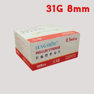 성심 인슐린주사기 31G 8mm 0.5cc 100ea 일회용주사기