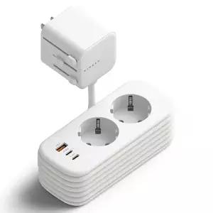 링케 여행용 멀티탭 어댑터 해외 고속 충전 USB 멀티 포트 PD PPS 30W 1.8m 파우치
