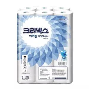 [골드스마일]크리넥스 두루마리 화장지 물에 녹는 에어셀 40m 24롤