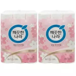 깨끗한나라 벚꽃 프리미엄 휴지 28m (30롤) [2팩]