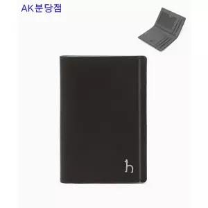 [헤지스]블랙 배색포인트 소가죽 카드지갑 HJHO6E336BK