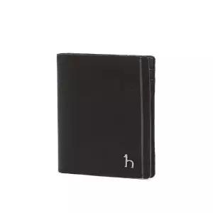 [헤지스]블랙 배색포인트 소가죽 카드지갑[HJHO5F336BK]