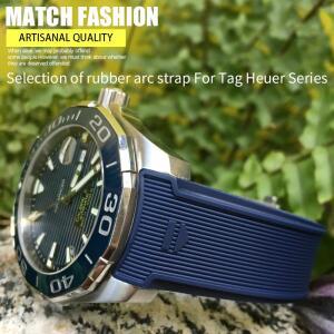태그 시계에 맞는 고품질 천연 고무 밴드 20mm Heuer Aquaracer 300 500 다이빙 스트랩 스포츠 실리콘 팔찌