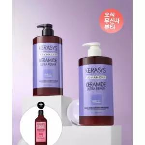 KERASYS [손상모 전용 기획전] 케라마이드 반곱슬 울트라 리페어 샴푸+트리트먼트 1L 세트구성 2260335