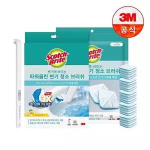 [3M][3M]변기에 버리는 파워클린 변기 청소 브러쉬 핸들 + 리필 25입