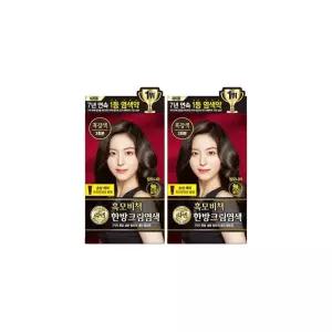 리엔 흑모비책 크림 염색 흑갈색 x 2개