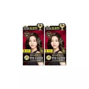 리엔 흑모비책 크림 염색 흑갈색 x 2개
