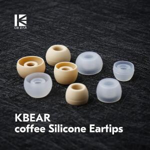 KBEAR 커피 이어팁 (S/M/L/XS) 소프트 실리콘 교체용 클리어 이어버드 KZ 이어폰용