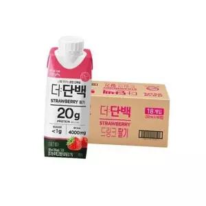 음료 프로틴 단백질 간식용 딸기맛, 250ml, 18입