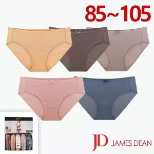 [하프클럽/제임스딘]면스판 베이직 미디 삼각팬티5매입(JHWPU078)85-105