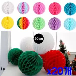 파티소품대여 종이 꽃볼 허니컴볼 파티 홈파티 생일 웨딩 장식용품 20cm x20개