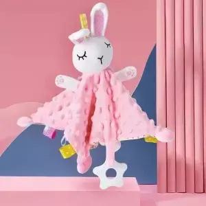 태그가있는 이불 담요 Teether 부드러운 플러시 신생아 잠자는 인형 패션 수면 장난감 노리개 Appease