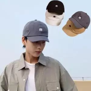 [르에센1st] 남녀 m로고 심플 숏캡 커플 야구모자 볼캡모자 소두