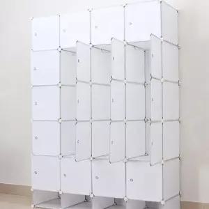 심플 큐브 DIY 조립식 수납박스 화이트 의류수납장 가벼운옷장 옷수납함 플라스틱옷장
