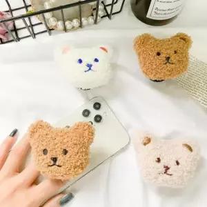 스마트폰 뽀글이 테디베어 거치대 핑거톡 액세서리