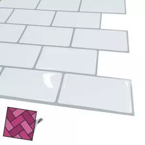 월타일 스티커 053 큰백색 벽돌 데코 DIY 인테리어