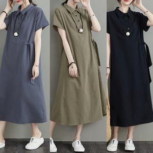 린넨 롱 원피스 맥시드레스 데일리 바캉스 빅사이즈 루즈핏