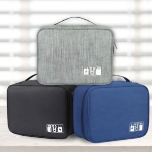 CU 케이블 보조배터리 멀티 여행용 외장하드 다용도 정리 USB 충전기 수납 파우치 가방 이어폰