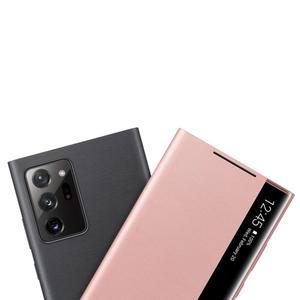 갤럭시 노트 20/노트20 울트라 5G 전화 LED 커버 S 뷰 케이스용 미러 스마트 뷰 플립 케이스