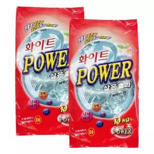 화이트파워 가루세제 10kg 2개 세탁세제 일반드럼겸용 도착보장 1+1 행사 무료배송