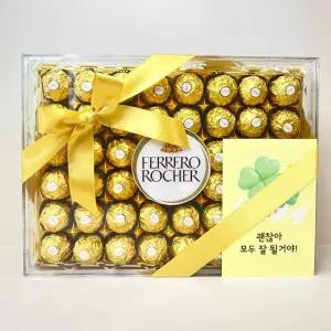 페레로로쉐 초콜릿 48개입 600g 리본포장 발렌타인데이 졸업 취업 선물 응원엽서 포함 간식 학원 생일 어린
