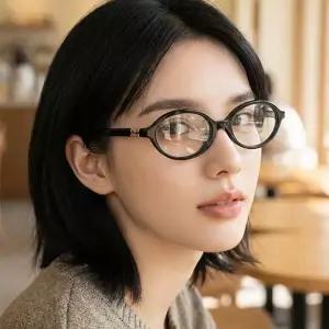 리가드 안경 명품 블랙 뿔테 데일리 오벌 라운드 안경테 VMU01X 1AB 1O1