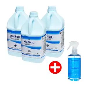 메디록스 S 고수준 살균소독제 4L 3개 + 스프레이 300ml 1개 (삼현 소독용 에탄올)