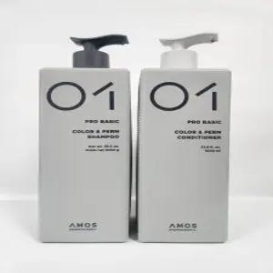 아모스 프로 베이직 칼라 앤 펌 샴푸 1개1000g+ 컨디셔너1개1000g