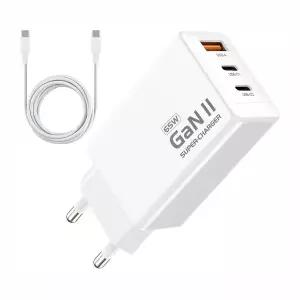 Coms LB065 65W GaN 3포트 고속충전기/PD3.0 PPS/C to C 케이블 제공