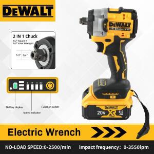 DEWALT DCF921 ATOMIC 20V MAX 1/2인치 무선 임팩트 렌치: 가변 속도, 충전 내장, 배터리 포함