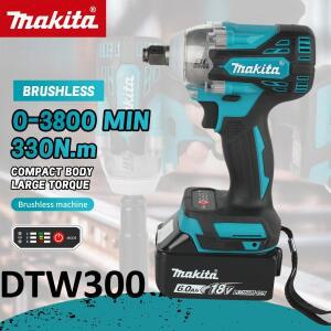도모식 마끼다 호환 호환 DTW300 18V 공구 세트 브러시리스 파워 대형 무선 렌치 330Nm 토크 윈드 캐논 호
