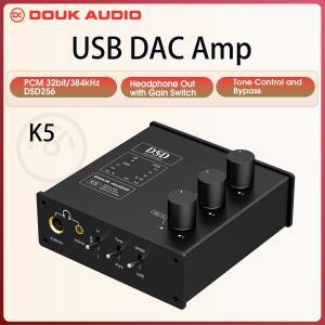 Douk Audio USB DAC 헤드폰 앰프, 광학 디지털-아날로그 변환기, DSD256, 3.5mm 잭, ESS9038Q2M, K5
