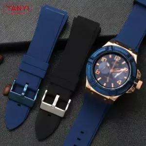 고무 시계 밴드 22mm 블루 컬러 실리콘 팔찌 추측 W0247G3 W0040G3 W0040G7 스포츠 스트랩