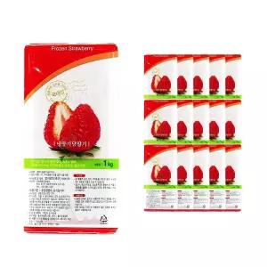 청솔 냉동가당딸기 1kg 냉동 한박스 1kg x 15ea -아이스박스무료