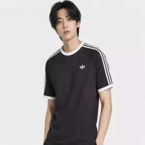 adidas 3-스트라이프 티셔츠 - 블랙 KE3538