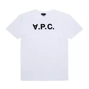 남녀공용 VPC 벨벳 로고 반팔 티셔츠COHBM M26384 TAE WHITE DARK NAVY