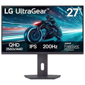 LG 27GS75Q-B 27인치 울트라기어 QHD(2560x1440) 게이밍 모니터, 180Hz(O/C 200Hz), 1ms, IPS, NVIDIA G-SYNC 호환, AMD 프리싱크, HDR10, 틸트/높이/피봇 스탠드, HDMI, 디스플레이포트, 블랙