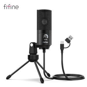 게인 노브가 있는 FIFINE USB 콘덴서 마이크  홈 스튜디오  팟캐스팅  음성 해설  노트북  Windows -K669용