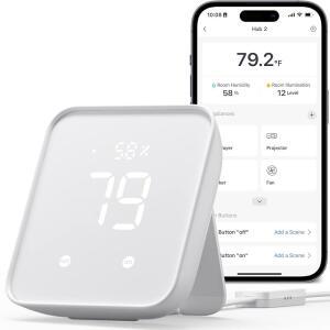SWITCHBOT 허브 2(2세대) WIFI 온도계 습도계 IR 리모컨 스마트 리모컨 및 조명 센서로 작동 SWITCHBOT을 WIFI로 연결(2.4GHZ 지원) ALEXA GOOGLE HOME 애플호환 HOME 호환