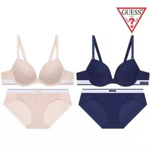 [백화점 정품] 게스 언더웨어 [브라2 팬티2] 골지밴드 브라팬티세트 2종세트 OEWBR592LPKOEWBR592NY