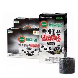 [셀러허브]정식품 베지밀 뼈에좋은 칼슘두유 검은콩 190ml X 72팩 (S51151874)