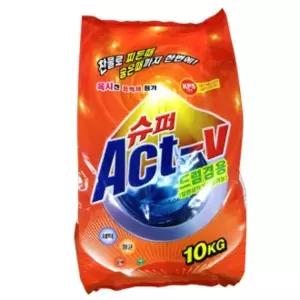 슈퍼Act-V 가루세제10kg 일반드럼겸용 세탁세제 숙박업소용 대용량 세제