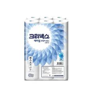 크리넥스 에어셀 화장지 휴지 티슈 40m 24롤 1팩 두꺼운티슈
